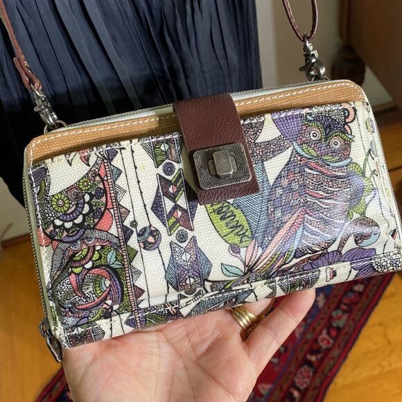 Sakroots Geometric Spirit Desert Owl Smartphone Crossbody Purse - Picture 3 of 16